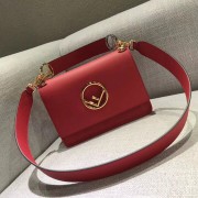 Knockoff Fendi Calfskin Leather Flap Shoulder Bag 6695 red HV08097ch31