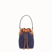 Knockoff High Quality FENDI MON TRESOR Mini bag in blue canvas 8BS010 HV00151Lg12