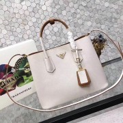 Knockoff High Quality prada medium saffiano lux tote original leather bag bn2755 white&tan HV11120FA65