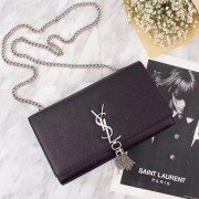 Knockoff High Quality YSL medium kate satchel original Caviar leather 26704 black HV00196Lg12