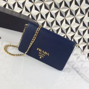 Knockoff Prada Saffiano leather shoulder bag 1BP012 blue HV05301yN38