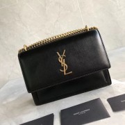 Knockoff Yves Saint Laurent Calfskin Leather Shoulder Bag Y542206B black HV03721iV87