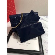 LADY DIOR CALFSKIN WALLET M9001 dark blue HV08277Ty85