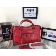 Luxury Balenciaga The City Handbag Calf leather 084332 red HV06395UV86