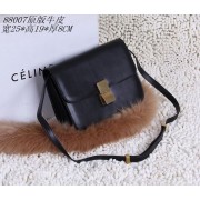 Luxury Celine Classic Box Small Flap Bag Calfskin 88007 Black HV04740Px24