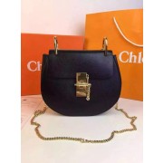 Luxury Chloe Drew Shoulder Bags Calfskin Leather 2709 Black HV08950UV86