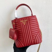 Luxury Prada Double Saffiano Original Calfskin Leather Bag 1BA212 Red HV11675Px24