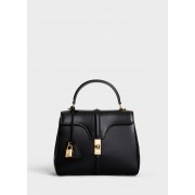 Luxury Replica CELINE SMALL 16 BAG IN SATINATED CALFSKIN A188003 black HV09229vv50