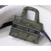 MINI DIOR BOOK TOTE ORIGINAL DIOR OBLIQUE EMBROIDERED CANVAS BAG M974 green HV10840kC27