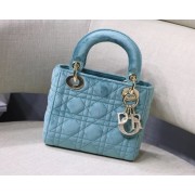 MINI LADY DIOR Velvet BAG M424 light blue HV02251Lo54