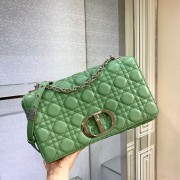 New LARGE DIOR CARO BAG Soft Cannage Calfskin M9243U green HV01716Uf80