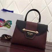 Prada Calf leather bag 13709 Burgundy HV06315Af99