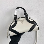 Prada Calf skin tote 1BD071 white&black HV07539TV86