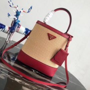 Prada Double Medium bag 1BA210 red HV07573Oq54