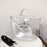 Prada Fabric and Plexiglas handbag 1BG164 white HV03093Kf26