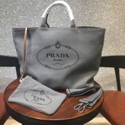 Prada fabric handbag 1BG161 grey HV08610RX32