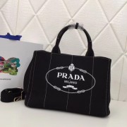 Prada Fabric Printed Tote BN2439 black HV03743zS17