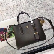 prada medium saffiano lux tote original leather bag bn2755 olive-green HV01898CD62