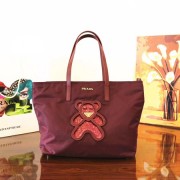 Prada Nylon cloth casual bag 1BG052 wine HV01646Is53