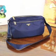 Prada Nylon cloth casual bag BT0742 blue HV04852Gm74