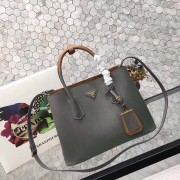 Prada saffiano lux tote original leather bag bn2756 gray&tan HV10358DI37