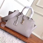 Quality SAINT LAURENT Monogram Cabas small leather tote 3807 grey HV00729Vu63