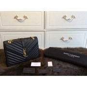 Replica 2015 Yves Saint Laurent new model fashion shoulder bags caviar 311224 black HV08806BB13