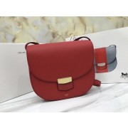 Replica Celine Compact Trotteur Cattle leather Shoulder Bag 1269 Cherry HV07303Yn66