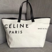 Replica CELINE MEDIUM MADE IN TOTE IN TEXTILE 83180 WHITE & BLACK HV04839aG44