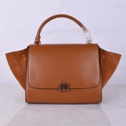 Replica Celine Trapeze Bag Original Nubuck Leather 8803-7 Brown HV03288Yn66