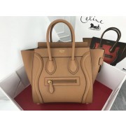 Replica Cheap Celine Luggage Micro Original Leather Tote Bag M3308 apricot HV08536Mq48