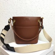 Replica Chloe Roy Mini Smooth Leather Bucket Bag S126 camel HV01833Jw87