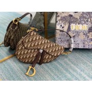 Replica Designer SADDLE BAG Dior Oblique Embroidered M1297ZW Brown HV10575Bb80