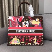 Replica DIOR BOOK TOTE BAG IN MULTI-COLOURED CALFSKIN M1286 red&brown HV00257ij65