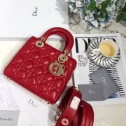 Replica Dior lucky badges Original sheepskin Tote Bag 88035 red HV10628ls37