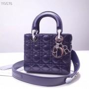 Replica Dior lucky badges Original sheepskin Tote Bag A88035 dark blue HV05372TN94