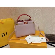 Replica Fendi Mini Peekaboo Bags Sheepskin Leather 55211 Light Pink HV01786AP18