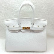 Replica Hermes Birkin 25CM Tote Bag Original Leather H25 White HV07858iF91