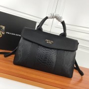 Replica High Quality Prada Calf Leather Bag Original Leather PD9654 Black HV01885Jh90