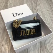 Replica MINI Jadior flap bag metallic mirror calfskin M9002 black HV04616XB19