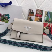 Replica Prada Calf leather shoulder bag 66138 white HV07536XB19