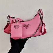 Replica Prada Saffiano leather mini shoulder bag 2BH204 pink HV11654SV68