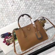 Replica Prada saffiano lux tote original leather bag bn2756 tan&gray HV09819CQ60