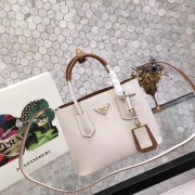 Replica prada small saffiano lux tote original leather bag bn2754 white&tan HV00212Ix66