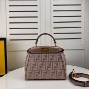 Replica Top FENDI PEEKABOO ICONIC leather bag F0335 pink HV06734ll80