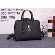 Replica Yves Saint Laurent Litchi Leather Tote Bag 26574 Black HV08027BJ25