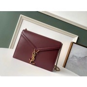 SAINT LAURENT Cassandra leather shoulder bag 532750 Burgundy HV01459Jz48