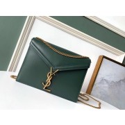 SAINT LAURENT Cassandra leather shoulder bag 532750 Dark Green HV01556nE34