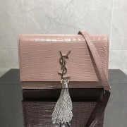 SAINT LAURENT Kate crocodile-embossed leather cross-body bag 452159 Pink HV01467hi67