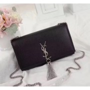 SAINT LAURENT Kate Tassel Monogram small leather cross-body bag B499859 black HV07767iZ66